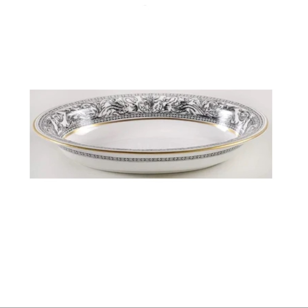 Wedgwood Florentine Black Oval Serving Bowl